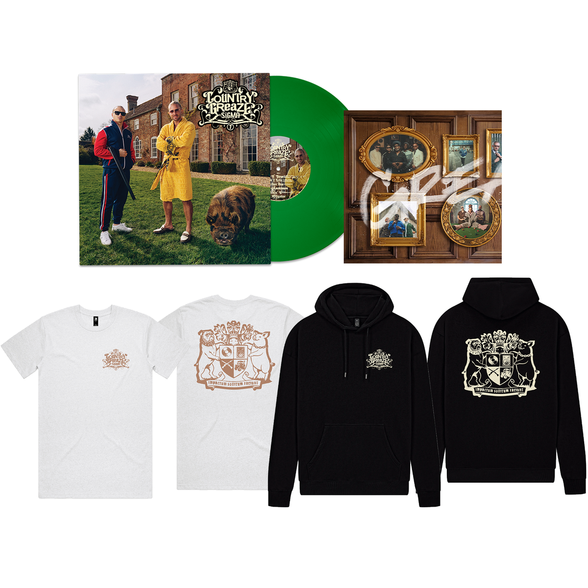 COUNTRY GREAZE Mega Bundle 12" Vinyl + Hoodie + Tee Shirt + Signed Full Colour Booklet PRE ORDER